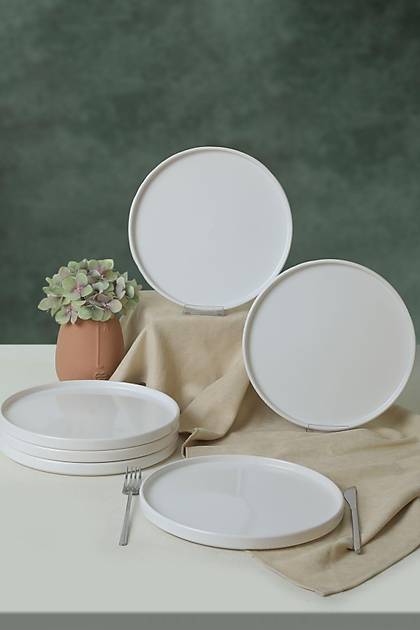 Beyaz Stackable Servis Taba 27 Cm 6 Adet 006