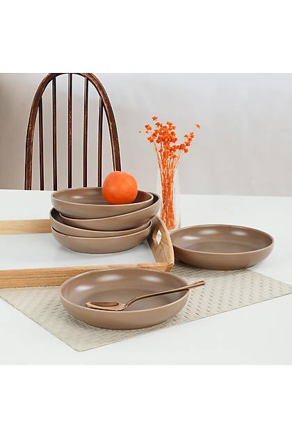 Mat Toprak Taupe Nordic Yemek Taba 22 Cm 6 Adet