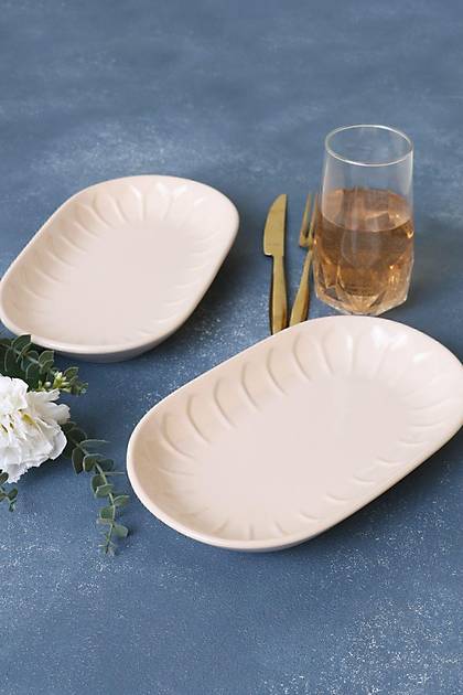 Krem Badem Kayk Tabak 25 Cm 2 Adet 030