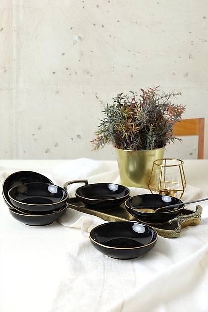 Siyah Gold Halka erezlik / Sosluk 13 Cm 6 Adet