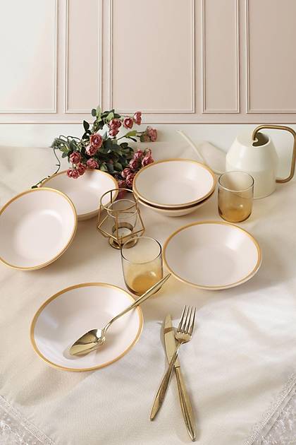Mat Krem Gold File Hitit Yemek Taba 18 Cm 6 Adet 950