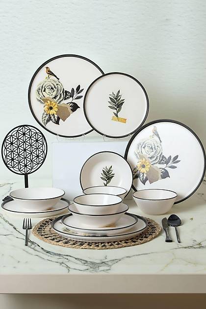 Keraart Romantic Nature Yemek Takm 24 Para 6 Kiilik 20884-85