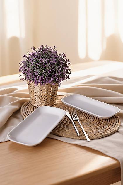 Beyaz Pergamon Kay�k Tabak 26 Cm 2 Adet 006