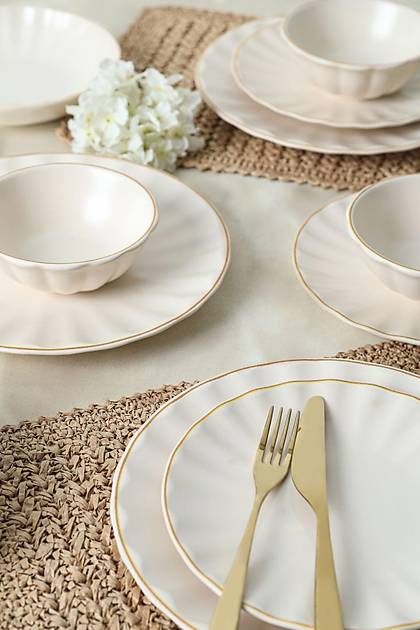 Keraart Mat Krem Gold File Sirius Yemek Takm 24 Para 6 Kiilik 21374