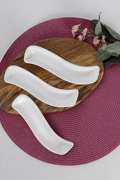 Mat Beyaz Ivory Zeytinlik 3 Adet 18 Cm