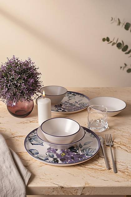Purple Flower Yemek Tak�m� 6 Par�a 2 Ki�ilik 21329-30-31