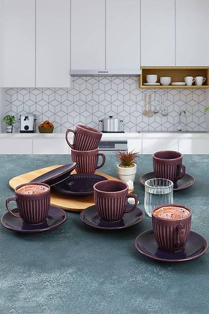 Berry Line Kahve Fincan Takm 12 Para 6 Kiilik