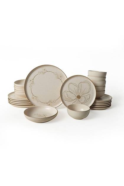 Taupe Bloom Nordc Yemek Takm 24 Para 6 Kiilik 22519-20-28-29
