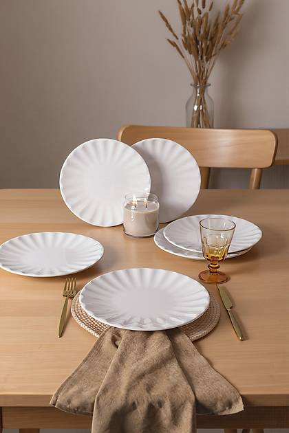 Beyaz Sirius Servis Taba�� 27 Cm 6 Adet 006