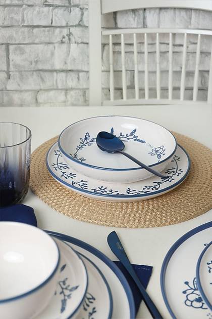 Blue Bloom Yemek Takm 24 Para 6 Kiilik 22810-11-12