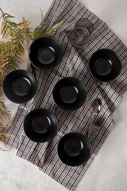 Mat Siyah Kera Kase 12 cm 6 Adet 956