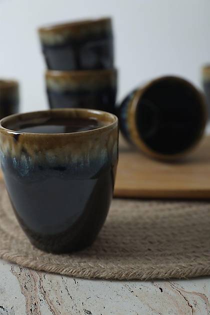 Shizen Siyah Latte Kupa 8 Cm 6 Adet Q29