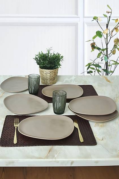 Mat Toprak Taupe Tetra Servis Taba 30 Cm 6 Adet 977