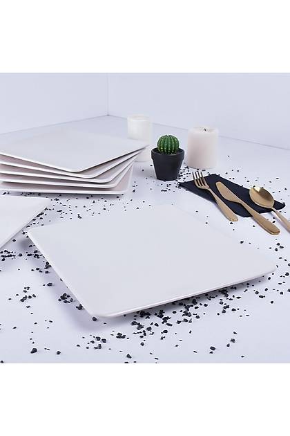 Mat Krk Beyaz Siera Servis Taba 25 Cm 6 Adet