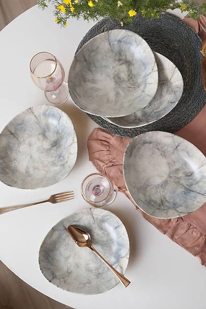 Wavy Marble Yemek Taba 23 Cm 6 Adet 17675