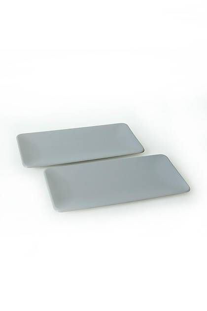 Mat Gri Siera Kayk Tabak 33x17 Cm 2 Adet 995