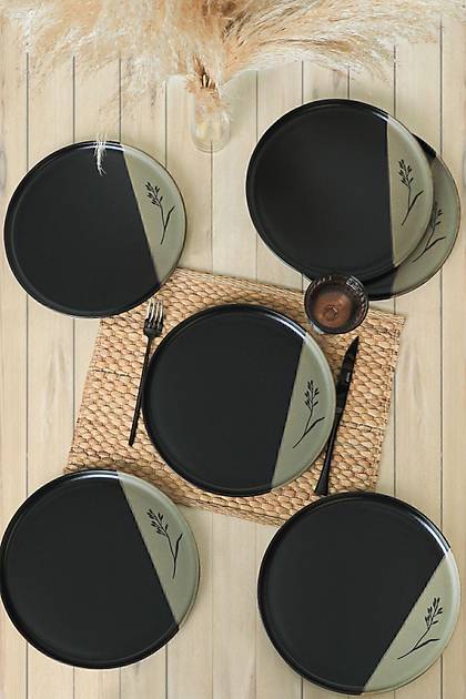 Keraart Trace Of Black Nordic Servis Taba 28 Cm 6 Adet 21487