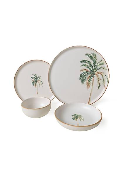 Bronze Palmiye Yemek Takm 24 Para 6 Kiilik 22901-02-03