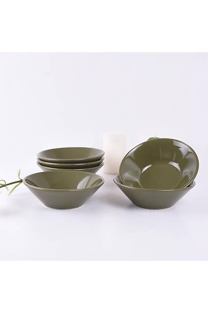 Koyu Yeil Frig orba Kasesi 14 Cm 6 Adet