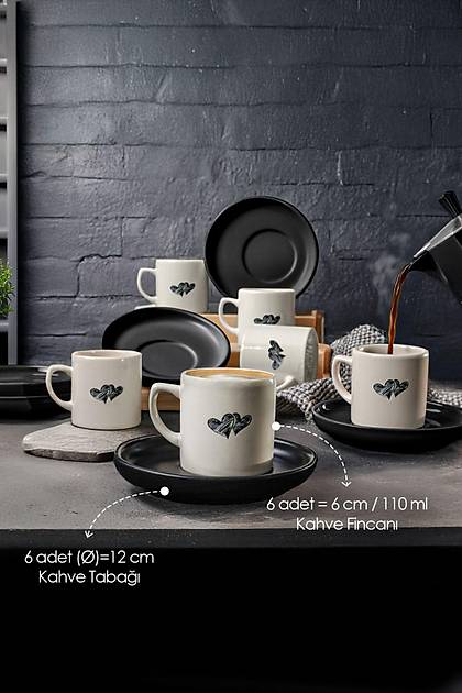 Amour Nordic Kahve Takm 12 Para 6 Kiilik 22661