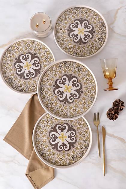 Timeless Brown Stackable Servis Taba�� 27 Cm 4 Adet 21973
