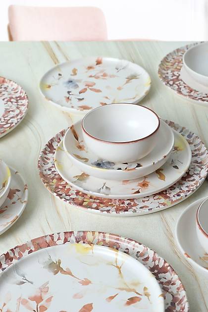 Keraart Brown Flowers Nordic Yemek Takm 24 Para 6 Kiilik 21431-32-33-93