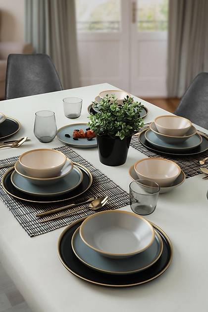 Safir Gri Yemek Takm 6 Kiilik 24 Para 624-995