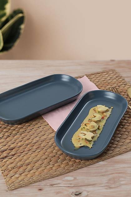 Mat Mavi Noyan Kayk Tabak 2 Adet 26 Cm - 399