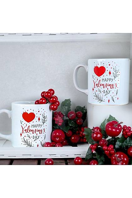 Happy Valentine Kupa 10 Cm 2 Adet