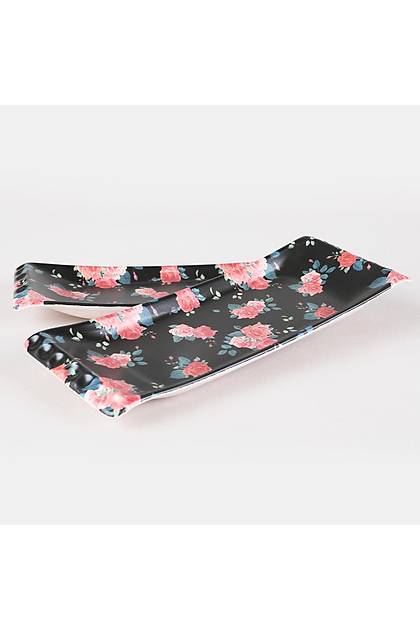 Siyah Gl Kayk Tabak 33 Cm 2 Adet - 18229