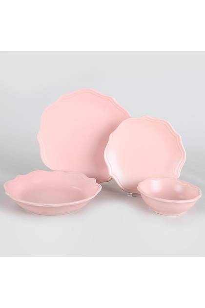 Romeo Mat Ak Pembe Yemek Takm 24 Para 6 Kiilik
