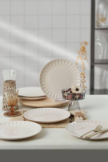 Krem Badem Servis Taba 27 Cm 6 Adet