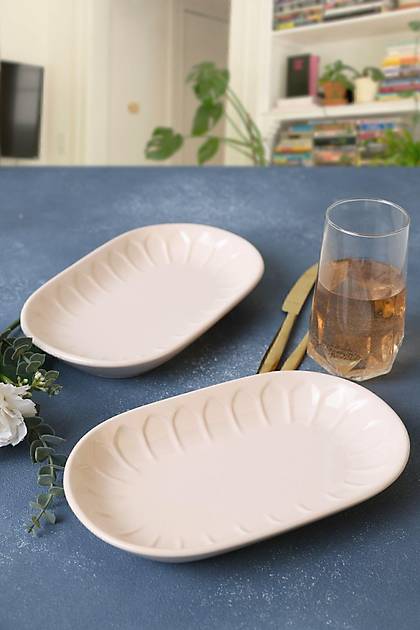 Krem Badem Kayk Tabak 25 Cm 2 Adet 030