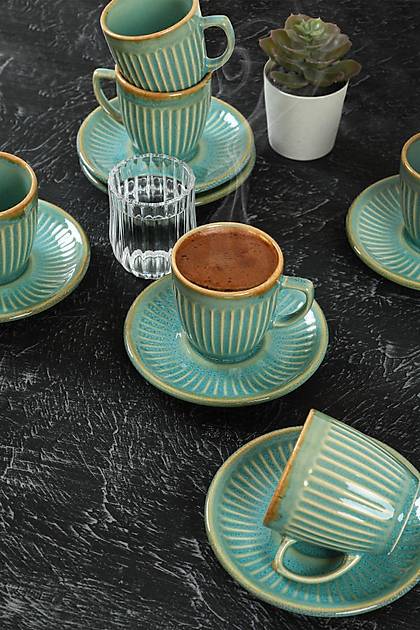 Teal Line Kahve Fincan Takm 12 Para 6 Kiilik