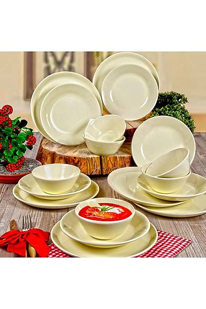 Hitit Krem Yemek Takm 18 Para 6 Kiilik