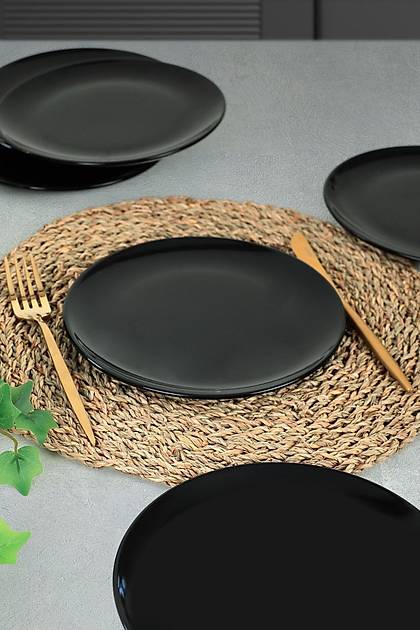 Siyah Delta Pasta Taba 21 Cm 6 Adet