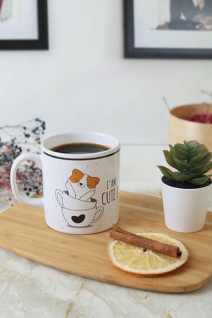 Keraart Cute Cat Silindir Kupa 10 Cm
