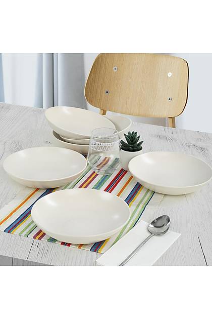 Mat Krk Beyaz Delta Yemek Taba 21 Cm 6 Adet