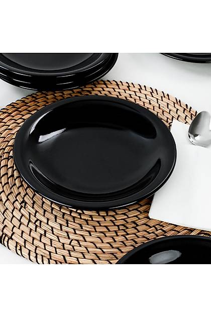 Siyah Ege Yemek Taba 22 Cm 6 Adet