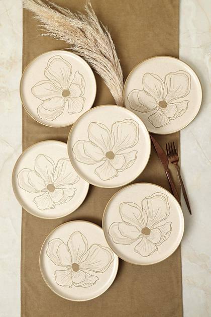 Taupe Bloom Nordc Pasta Taba 22 Cm 6 Adet 22529