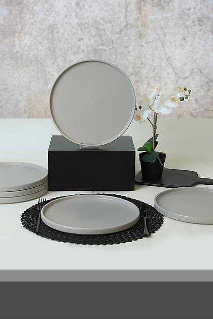 Mat Gri Stackable Servis Taba 27 Cm 6 Adet 995
