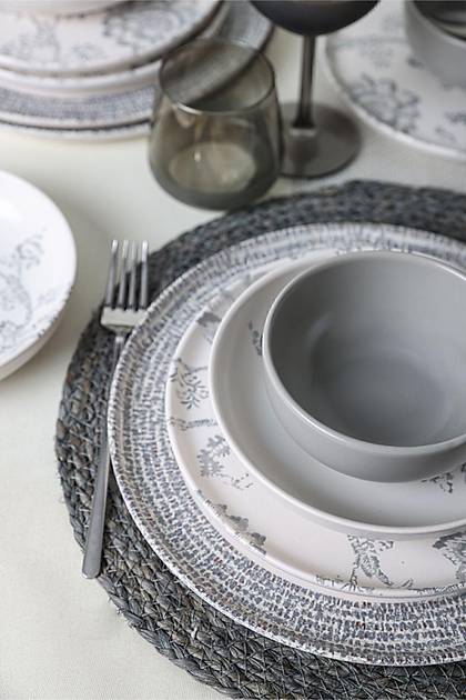 Keraart Silver Bloom Yemek Takm 24 Para 6 Kiilik 21469-70-71
