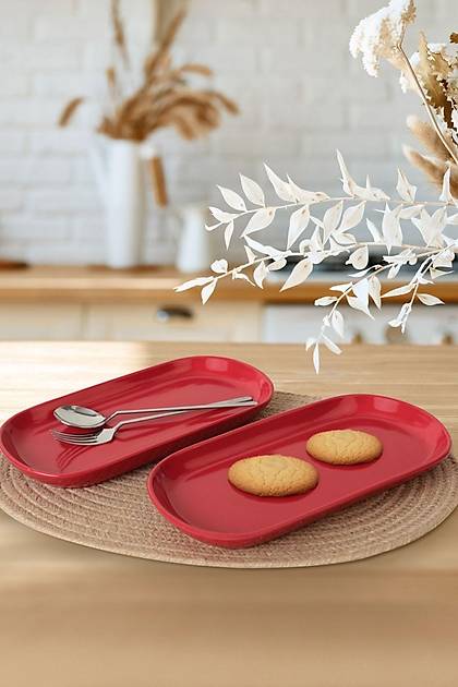 Krmz Noyan Kayk Tabak 2 Adet 28 Cm 506