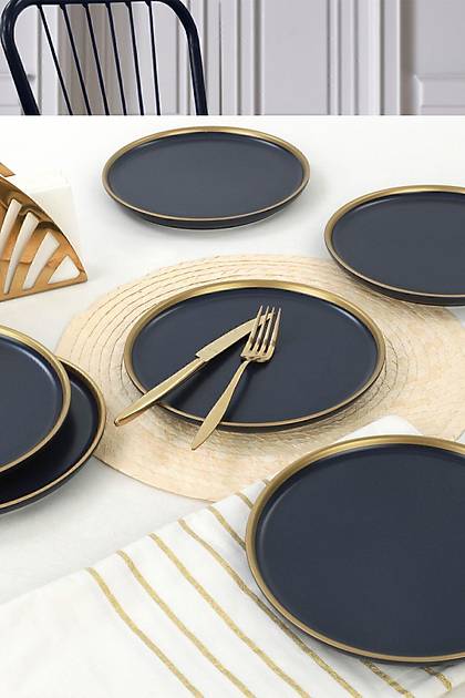 Nordic Gold Mat Lacivert Pasta Taba 22 Cm 6 Adet