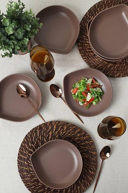 Mat Ak Taupe Serenity Yemek Taba 21 Cm 6 Adet 958