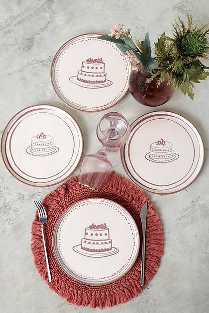Pink Cake Nordic Pasta Taba 22 Cm 4 Adet 22965-66