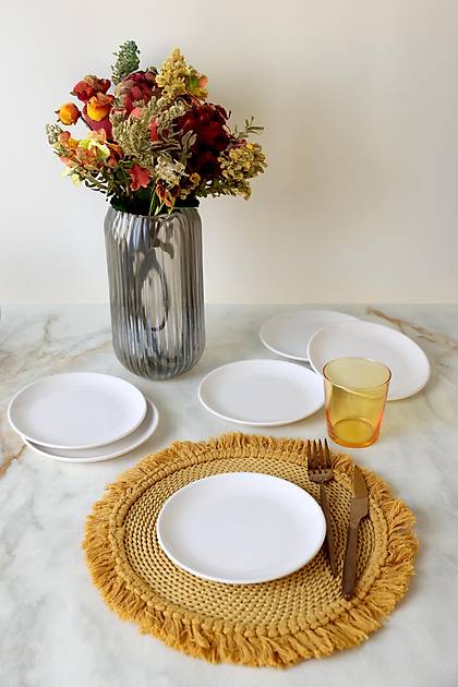 Beyaz Delta Pasta Taba�� 17 Cm 6 Adet 006