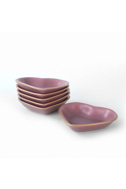 Mat Violet Gold Kalp erezlik 14 Cm 6 Adet