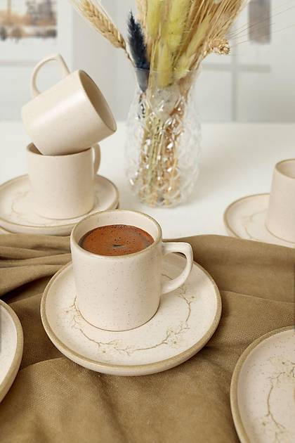Taupe Bloom Nordic Kahve Takm 12 Para 6 Kiilik 22520-28