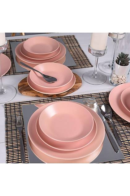 Eco Pink Mat Yemek Takm 12 Para 4 Kiilik